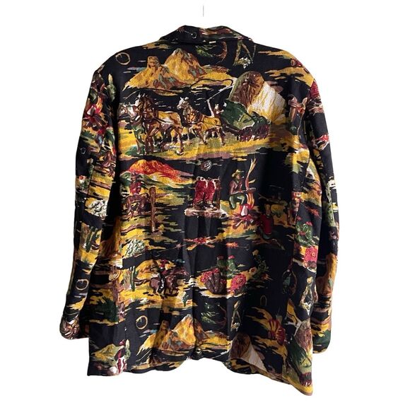 B2 Broadway Vintage Collection Cowboy Print Blazer Jacket Size Medium - Picture 2 of 7
